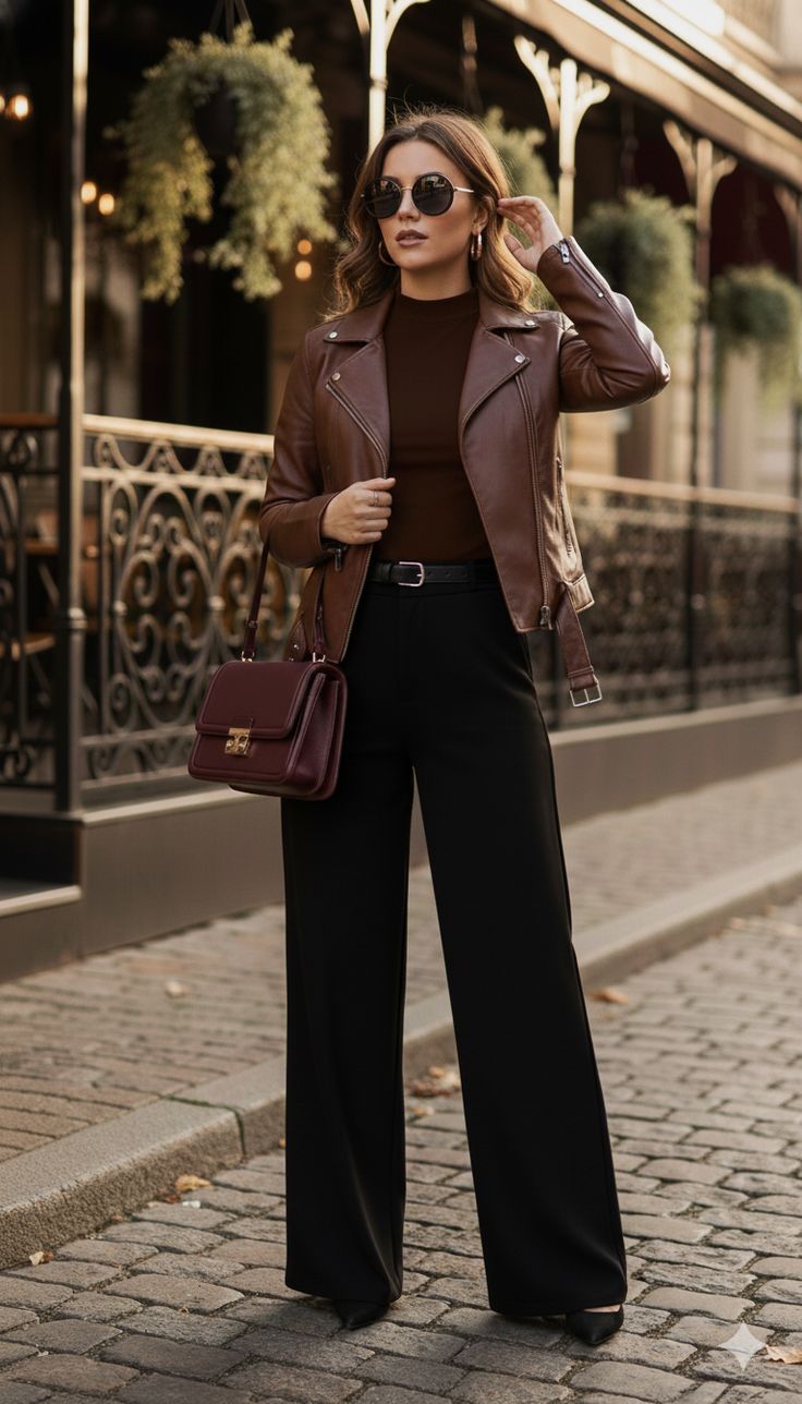Woman in stylish autumn outfit