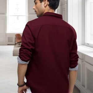 Men’s Solid Shirt | Soft Cotton Blend | Casual Shirt | Plain | Full Sleeve – Regular Fit