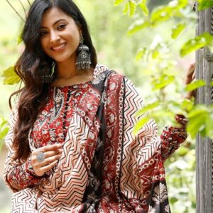 Women Printed Anarkali Kurta and Pant Set with Dupatta