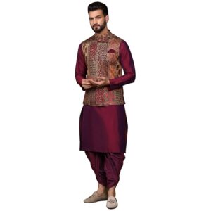 Kurta Pajama Set for Men Jacket – Ethnic Kurta for Man | Wedding Dress Set & Traditional Outfit