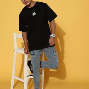 Pure Cotton Oversized Baggy Fit Drop Shoulder Graphic Printed Half Sleeve T-Shirt Combo for Men